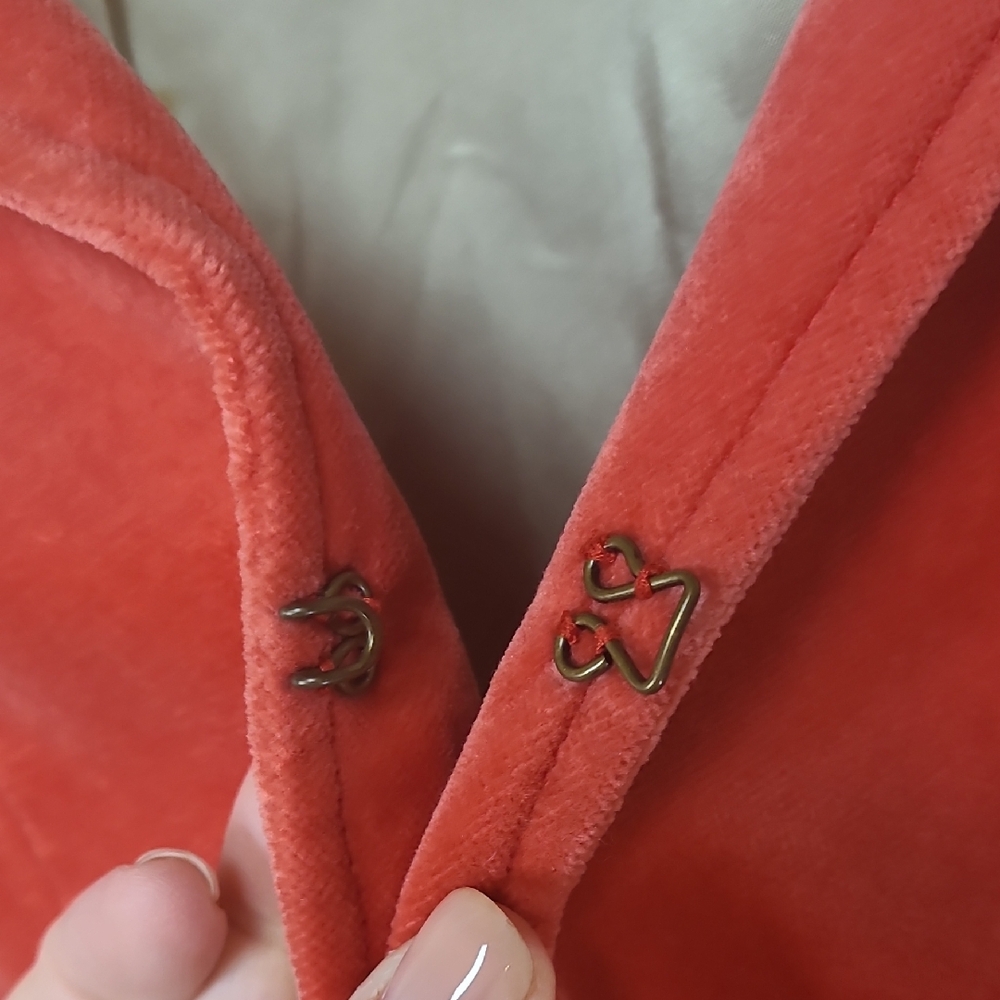 J. Crew 2008 Women's Velvet Dark Coral Red Blazer 100% Cotton - Picture 10 of 16